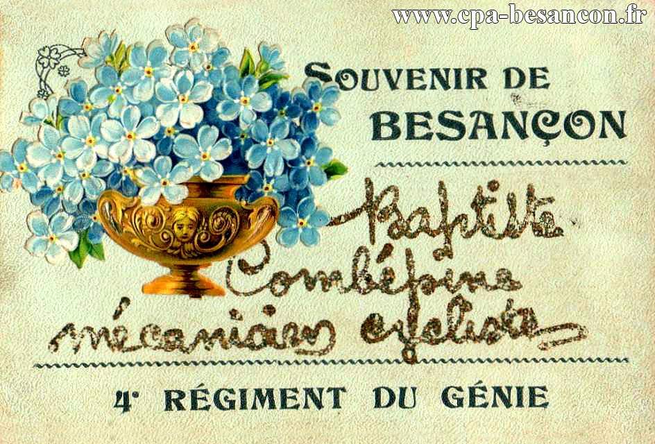 SOUVENIR DE BESANÇON - Baptiste Combépine - Mécanicien cycliste - 4e RÉGIMENT DU GÉNIE